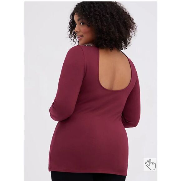 Torrid Foxy Open Back Long Sleeve Tee (Sz 2) - Picture 6 of 7